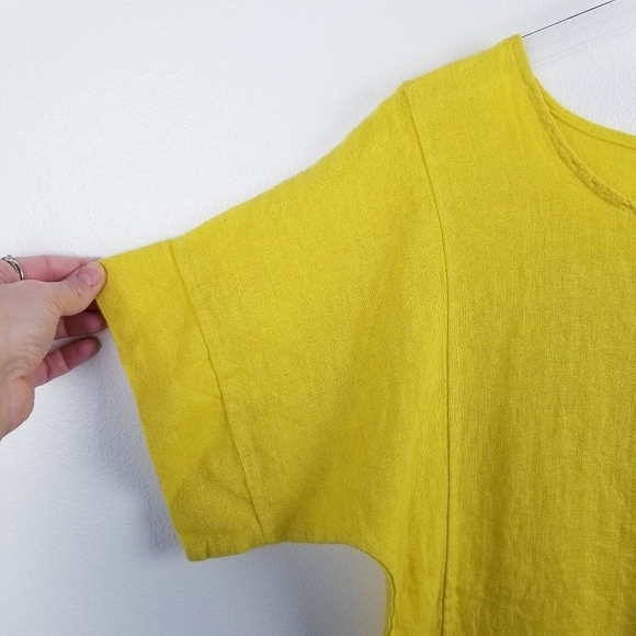 Francesca Bettini Italian Yellow Linen Top NWT size Small - Picture 7 of 11